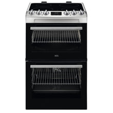 Load image into Gallery viewer, AEG CCX1530ACM 55cm Double Oven Cooker with Ceramic Hob -Stainless Steel