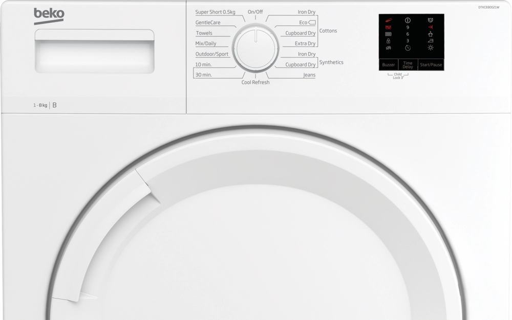 Beko DTKCE80021W 8kg Condenser Tumble Dryer with Sensor Programmes - White