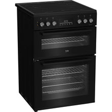 Load image into Gallery viewer, Beko EDC6731K 60cm Double Oven Electric Cooker with Vitroceramic Hob - Black