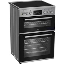 Load image into Gallery viewer, Beko EDC6731S 60cm Double Oven Electric Cooker with Vitroceramic Hob - Silver