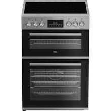 Load image into Gallery viewer, Beko EDC6731S 60cm Double Oven Electric Cooker with Vitroceramic Hob - Silver