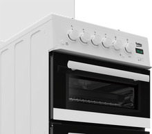 Load image into Gallery viewer, Beko EDG507W 50cm Twin Cavity Gas Cooker with Gas Hob - White