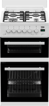 Load image into Gallery viewer, Beko EDG507W 50cm Twin Cavity Gas Cooker with Gas Hob - White