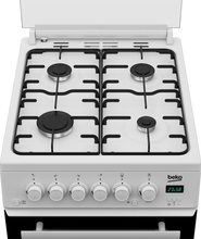 Load image into Gallery viewer, Beko EDG507W 50cm Twin Cavity Gas Cooker with Gas Hob - White