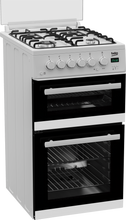 Load image into Gallery viewer, Beko EDG507W 50cm Twin Cavity Gas Cooker with Gas Hob - White