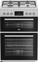 Load image into Gallery viewer, Beko EDG6231W 60cm Twin Cavity Gas Cooker with Enamel Hob - White