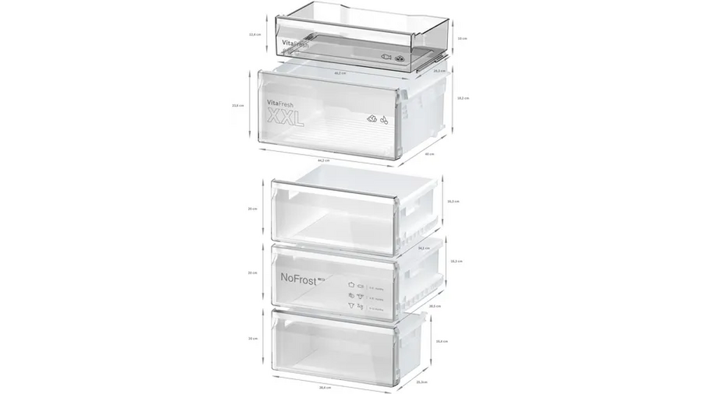 Bosch KGN392LAF 60cm 70/30 Frost Free Fridge Freezer - Stainless Steel