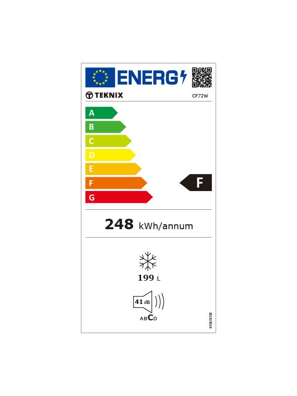 Teknix CF72W 199L Chest Freezer, White