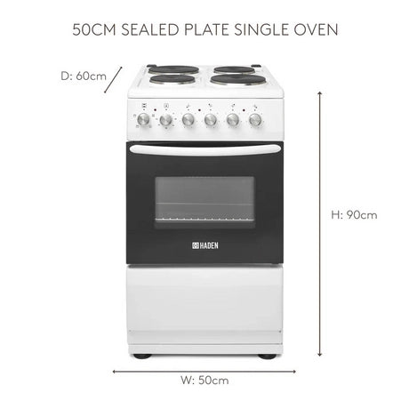 Haden HES051W 50cm Single Oven Electric Cooker - White
