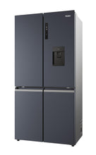 Load image into Gallery viewer, Haier HCR5919EHMB 90cm Freestanding American Fridge Freezer - Brushed Black