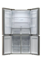 Load image into Gallery viewer, Haier HCR59F19ENMM 90.8cm Freestanding American Fridge Freezer - Platinum Inox