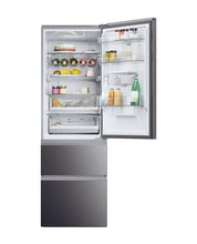 Load image into Gallery viewer, Haier HTW5618EWMP 59.5cm 60/40 Frost Free Fridge Freezer - Dark Inox