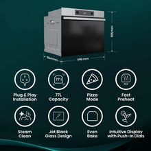 Load image into Gallery viewer, Hisense BI622AXPGUK 59.5cm Built In Electric Single Oven - Black & Stainless Steel