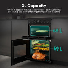 Load image into Gallery viewer, Hisense HDCEC5C10B 50cm Double Oven Electric Cooker with Ceramic Hob - Black