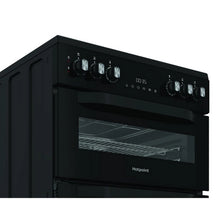 Load image into Gallery viewer, Hotpoint HDE6VDC2B1 60cm Double Oven Electric Cooker with Ceramic Hob - Black