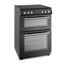 Load image into Gallery viewer, Montpellier MDOC60FK Black 60cm Double Oven Cooker