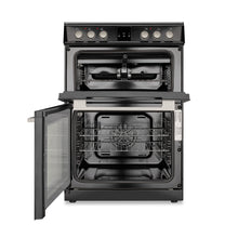Load image into Gallery viewer, Montpellier MDOC60FK Black 60cm Double Oven Cooker
