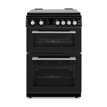 Load image into Gallery viewer, Montpellier MDOG60LK Black Gas Double Oven Lidded 60cm Cooker