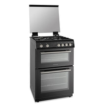 Load image into Gallery viewer, Montpellier MDOG60LK Black Gas Double Oven Lidded 60cm Cooker
