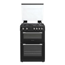 Load image into Gallery viewer, Montpellier MDOG60LK Black Gas Double Oven Lidded 60cm Cooker