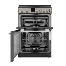 Load image into Gallery viewer, Montpellier MDOG60LS Silver Gas Double Oven Lidded 60cm Cooker
