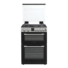 Load image into Gallery viewer, Montpellier MDOG60LS Silver Gas Double Oven Lidded 60cm Cooker