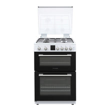 Load image into Gallery viewer, Montpellier MDOG60LW White Gas Double Oven Lidded 60cm Cooker
