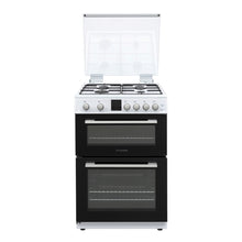 Load image into Gallery viewer, Montpellier MDOG60LW White Gas Double Oven Lidded 60cm Cooker