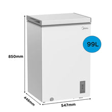 Load image into Gallery viewer, Midea MDRC154FZE01 99 Ltr Chest Freezer - White