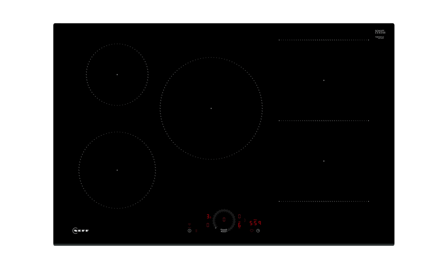 Neff T58FHW1L0KIT 80.2cm Induction Hob with Pan Set - Black
