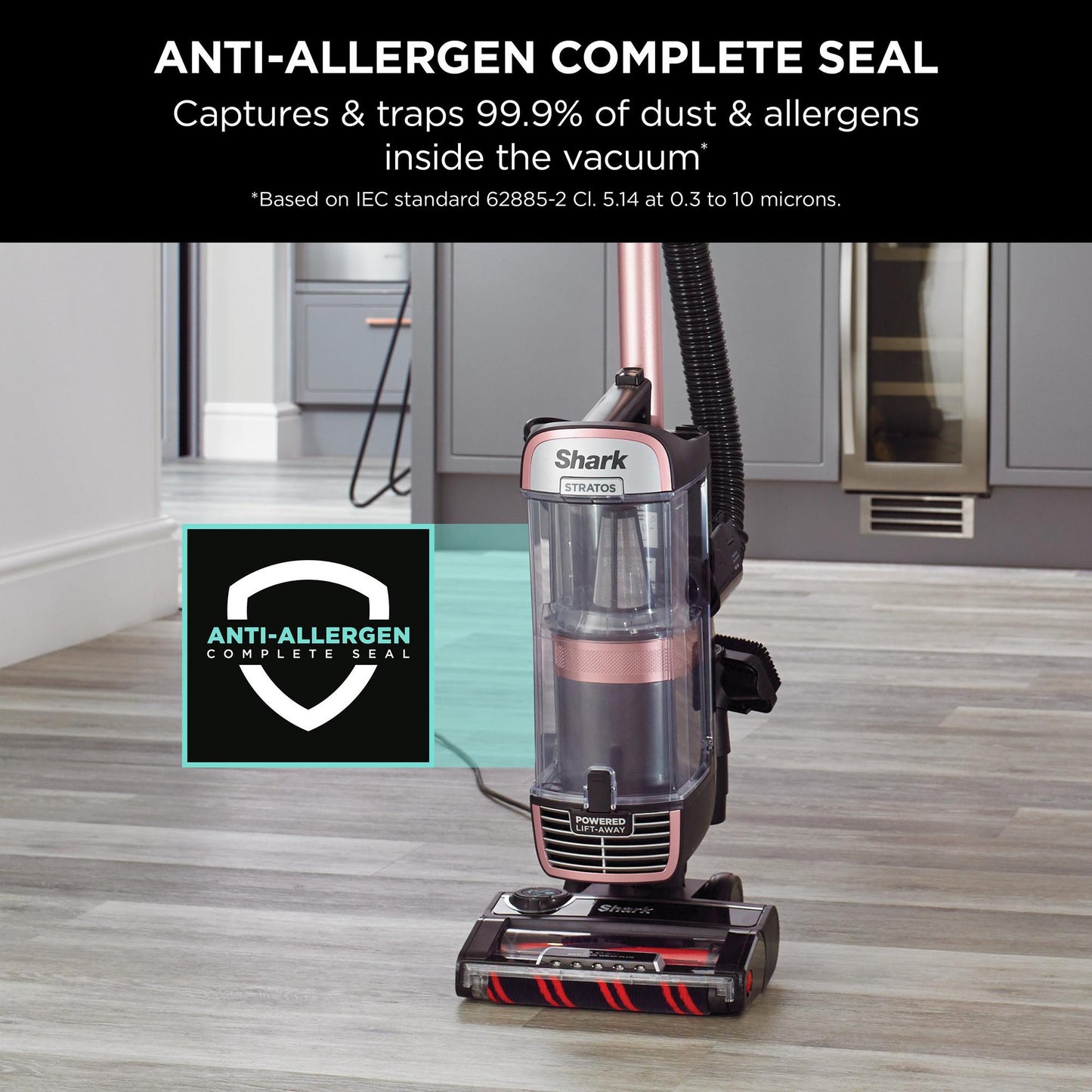 Shark NZ860UKT Stratos Anti hair Wrap Plus Upright Vacuum Cleaner - Rose Gold