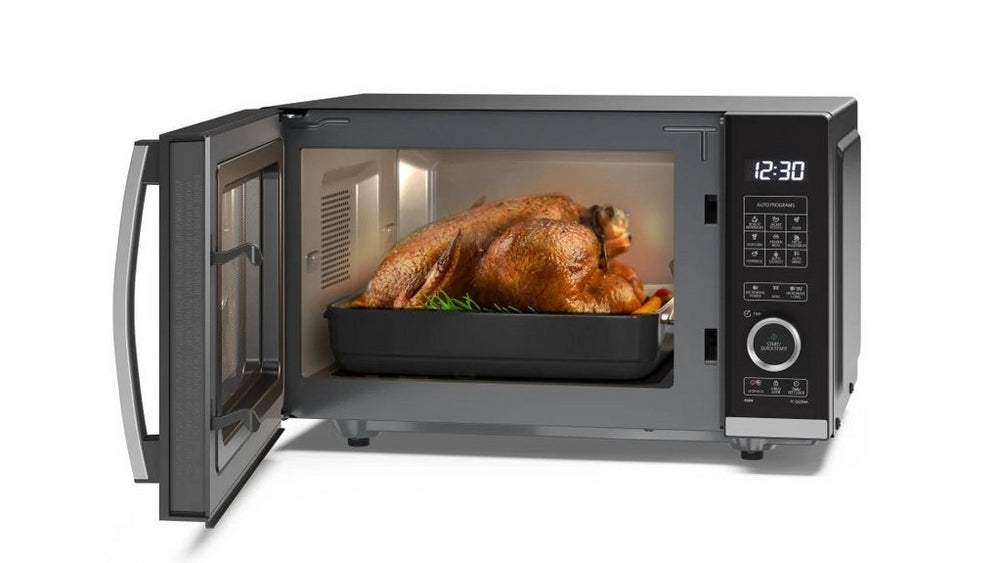 Sharp YC-QG204AU-B 20 Litres Flatbed Microwave Oven with Grill - Black