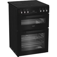 Load image into Gallery viewer, Hotpoint HDE6VDB1 60cm Electric Double Cooker with Multiflow - Black
