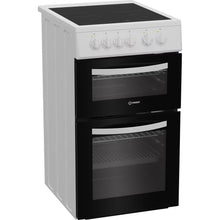 Load image into Gallery viewer, Indesit ITE5VMW 50cm Electric Twin Cooker with Ceramic Hob - White