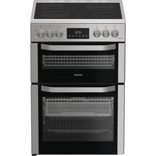 Load image into Gallery viewer, Hotpoint HDE6VDCASX Freestanding 60cm Electric Double Cooker – Inox