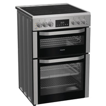 Load image into Gallery viewer, Hotpoint HDE6VDCASX Freestanding 60cm Electric Double Cooker – Inox