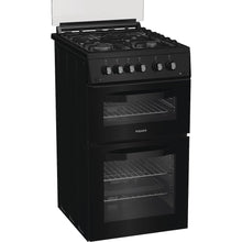 Load image into Gallery viewer, Hotpoint HDG5GCB Freestanding 50cm Gas Double Cooker – Black
