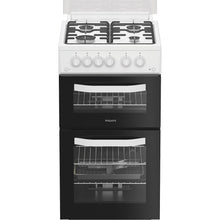 Load image into Gallery viewer, Hotpoint HDG5GCW Freestanding 50cm Gas Double Cooker – White