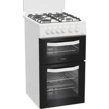 Load image into Gallery viewer, Hotpoint HDG5GCW Freestanding 50cm Gas Double Cooker – White