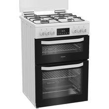 Load image into Gallery viewer, Hotpoint HDG6GDCW Freestanding 60cm Gas Double Cooker – White