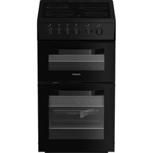 Load image into Gallery viewer, Hotpoint HTE5VCB 50cm Electric Cooker with Ceramic Hob – Black