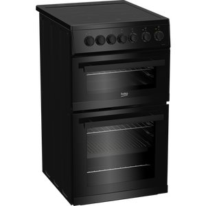 Beko EDVC503B 50cm Double Oven Electric Cooker with Ceramic Hob - Black - A Energy Rated