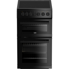 Load image into Gallery viewer, Beko EDVC503B 50cm Double Oven Electric Cooker with Ceramic Hob - Black - A Energy Rated
