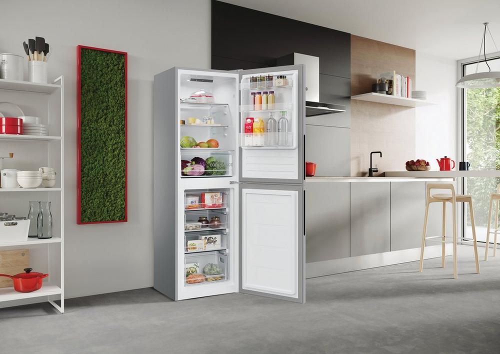 Hoover HVT3CLECKIHS-1 55cm 50/50 Low Frost Fridge Freezer - Silver