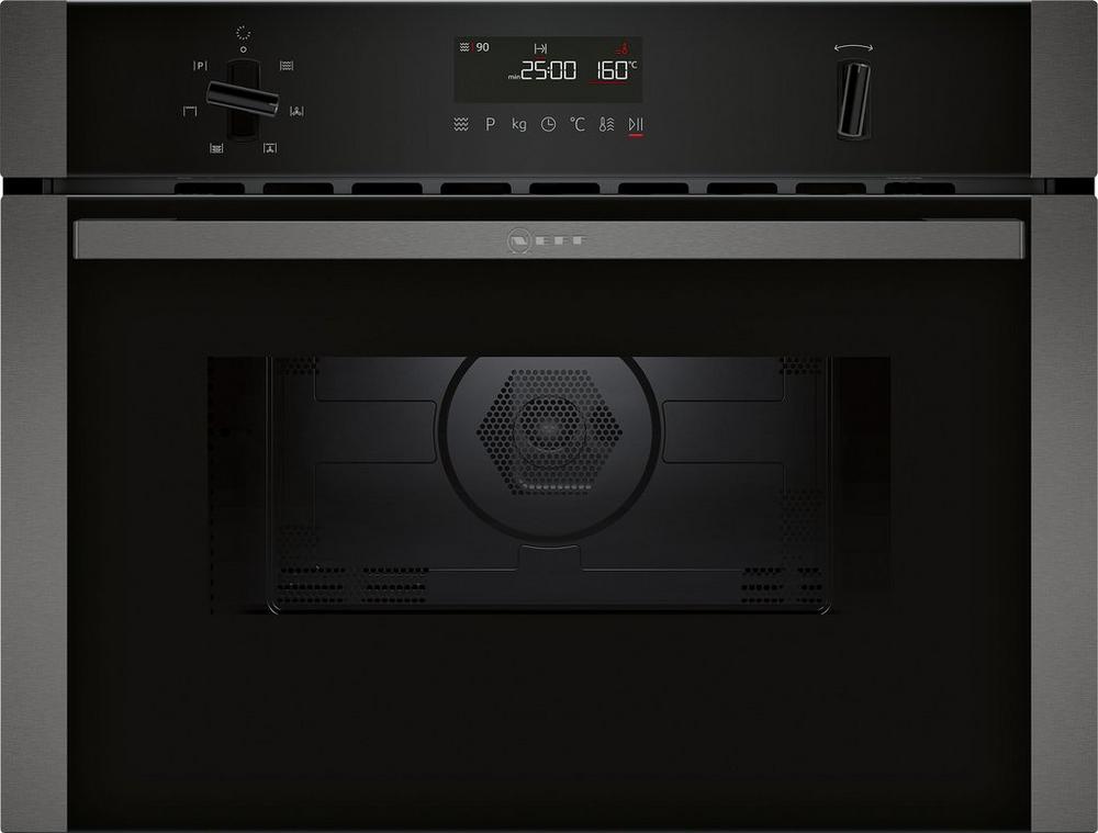 Neff C1AMG84G0B 44 Litres Built In Microwave Oven with Hot Air - Black with Graphite Trim
