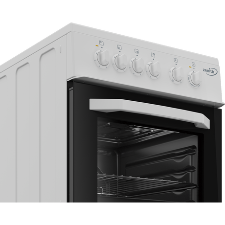 Zenith ZE503W 50cm Single Oven Electric Cooker with solid plate - hob White- A Energy Rated