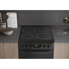 Load image into Gallery viewer, Hotpoint HD5V93CCB Black 50cm Double Oven. Ceramic Hob Cooker
