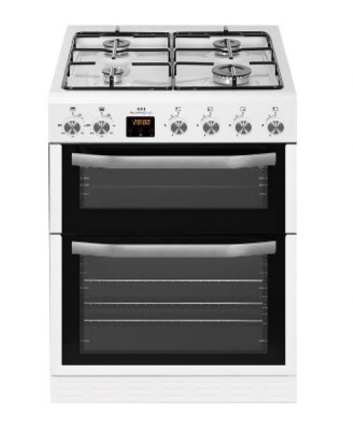 New World NWMID63GW 60cm White Twin Cavity Gas Cooker