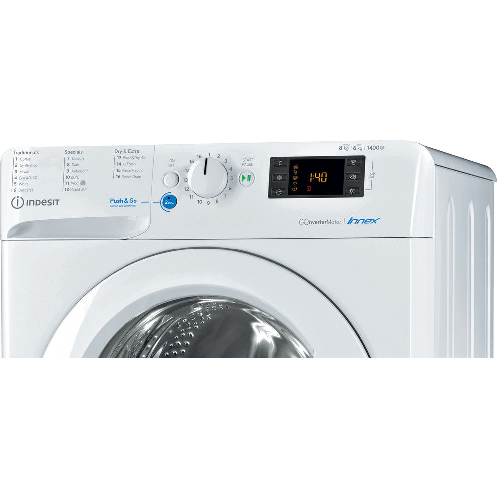Indesit BDE86436WVUK 8Kg Wash 6Kg Dry 1400 Spin Washer Dryer