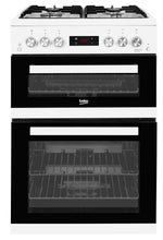 Load image into Gallery viewer, Beko KDG653W 60cm White Double Oven Gas Cooker
